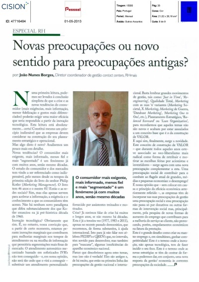 Pessoal_mai13_Especial_RH_Contact_Centers_Artigo_Joao_Borges Pessoal_mai13_Especial_RH_Contact_Centers_Artigo_Joao_Borges